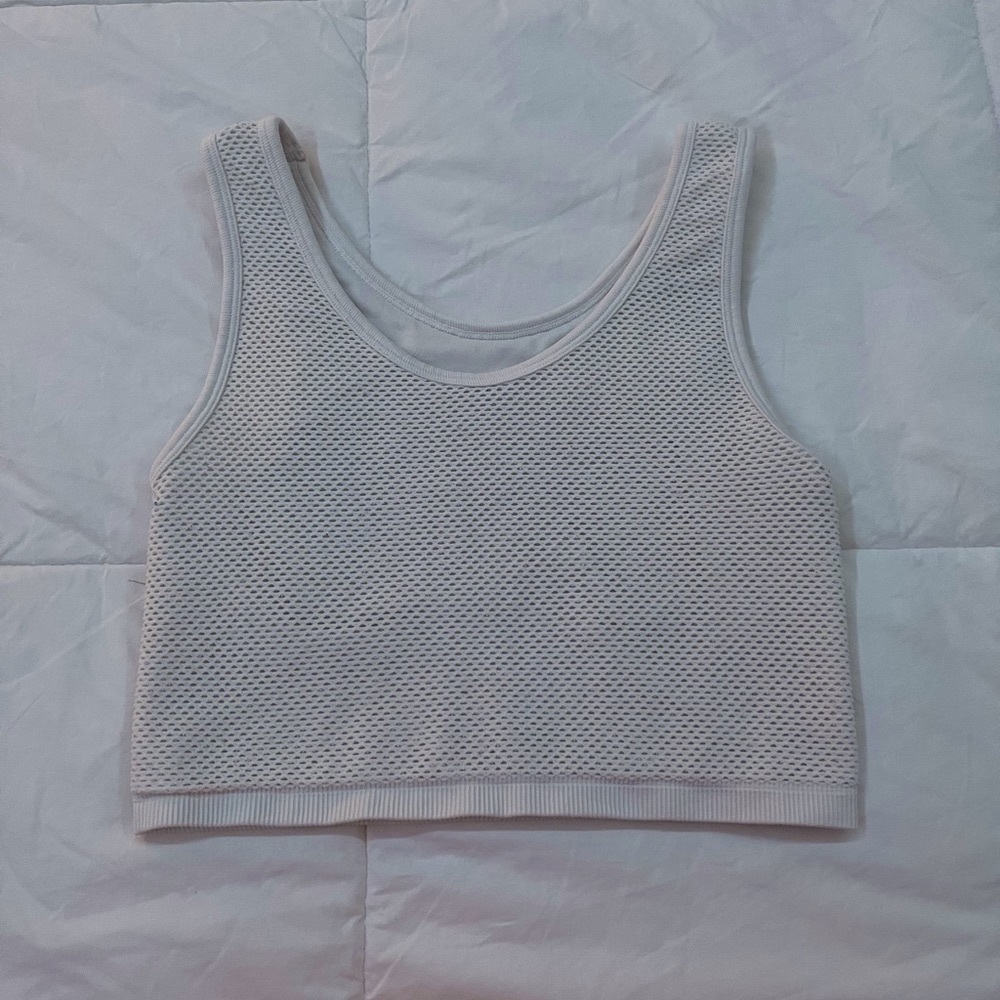 Aerie American eagle white tank top athletic cropped tank